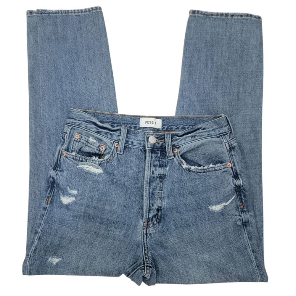 Pistola Charlie High Rise Straight Leg Ankle Length Button Fly Denim Wom… - Picture 5 of 16